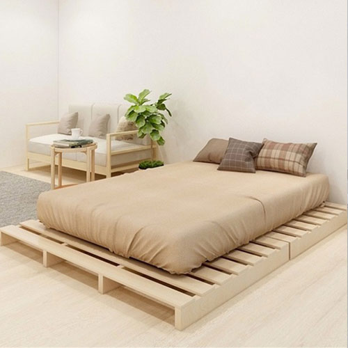 Giường ngủ pallet gỗ thông gấp gọn kiểu Hàn Quốc giá rẻ TPHCM