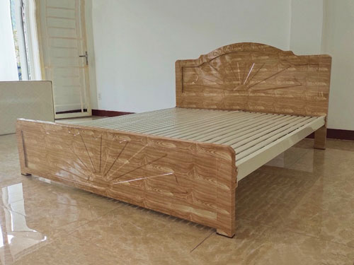 Giường sắt giả gỗ 1m4 cao cấp