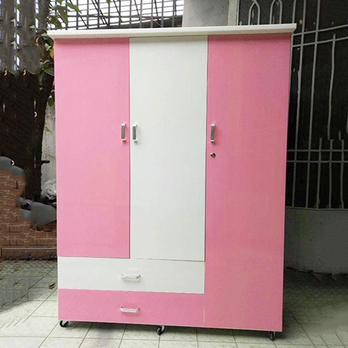 Tủ quần áo nhựa màu hồng