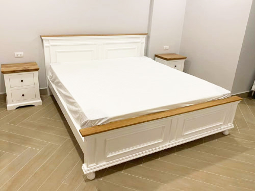 Giường gỗ sồi trắng