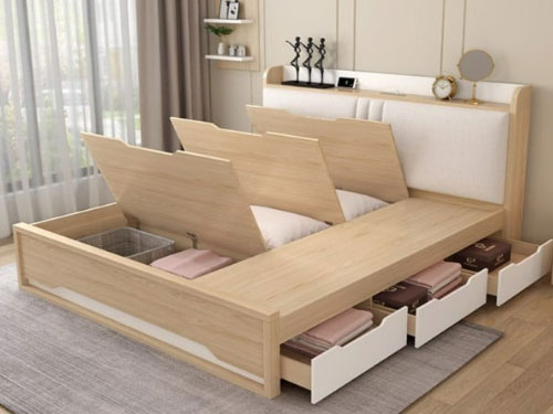 Giường gỗ công nghiệp thông minh