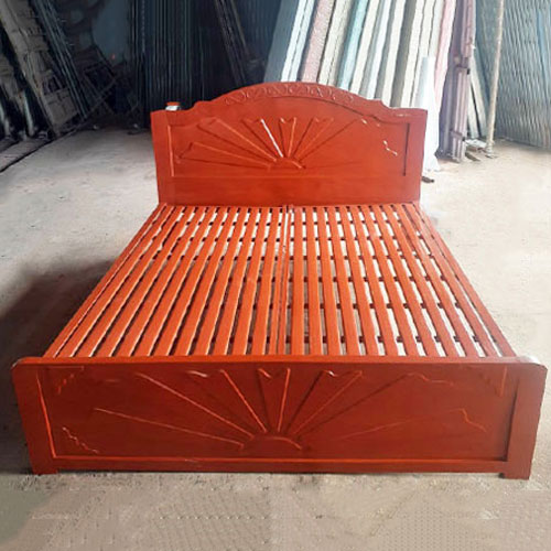 Giường sắt hộp kiểu gỗ sơn tĩnh điện cao cấp