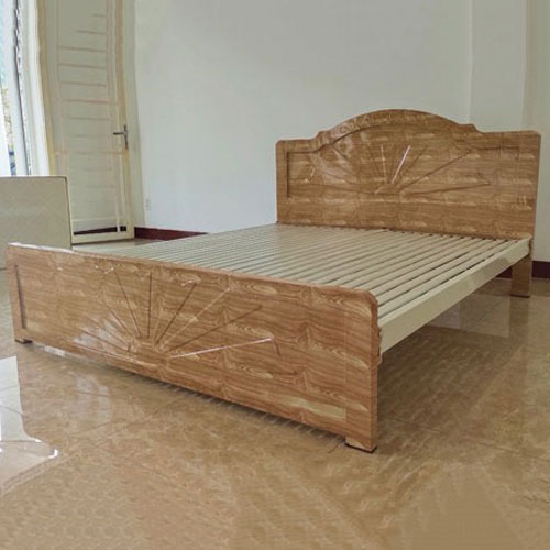 Giường sắt hộp kiểu gỗ sơn tĩnh điện cao cấp