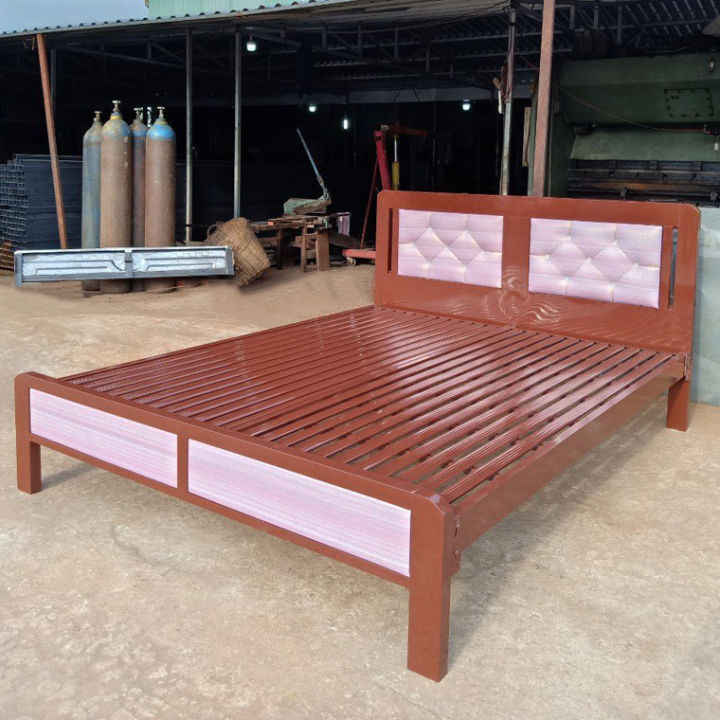 Mẫu giường sắt giả gỗ đẹp và bền bỉ