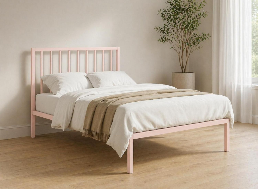 Mẫu giường sắt màu hồng đẹp và nổi bật