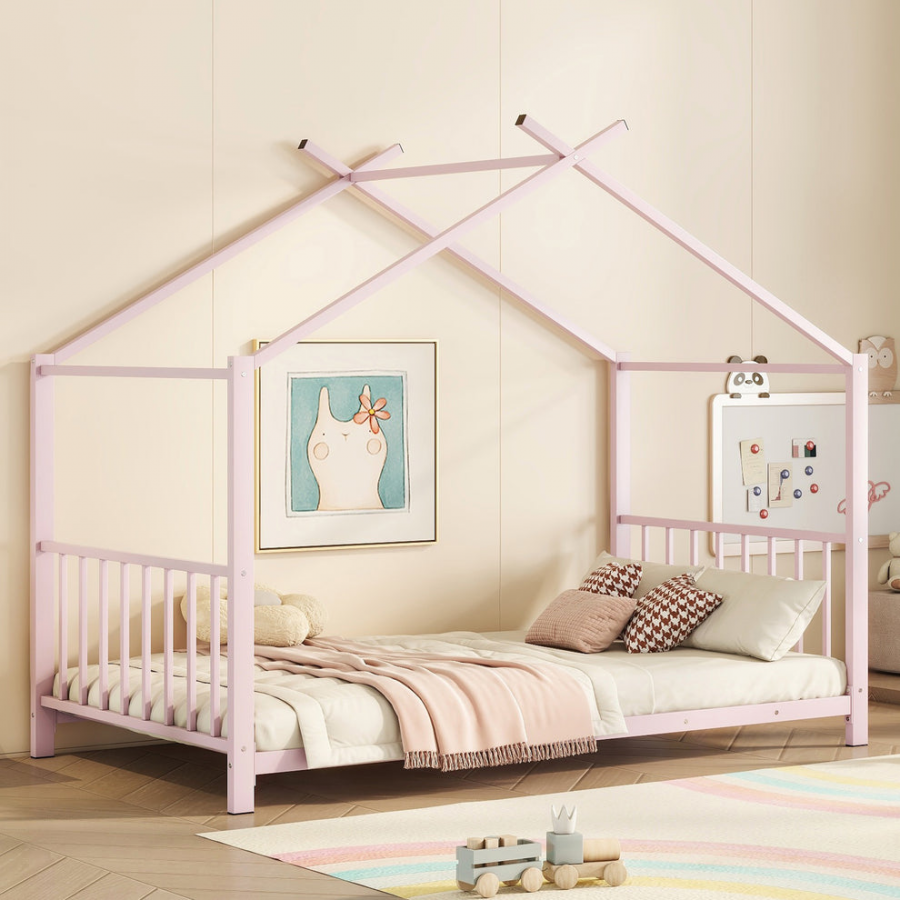 Mẫu giường sắt màu hồng đẹp và nổi bật