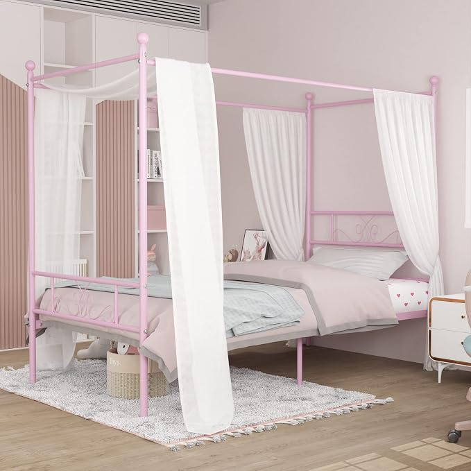 Mẫu giường sắt màu hồng đẹp và nổi bật