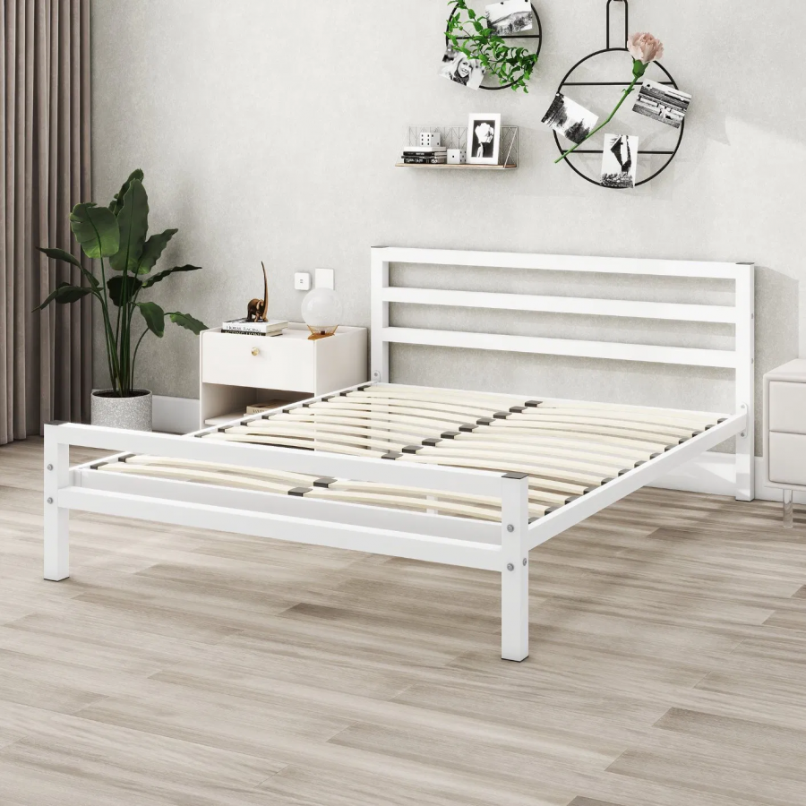 Mẫu giường sắt màu trắng đẹp và thanh lịch