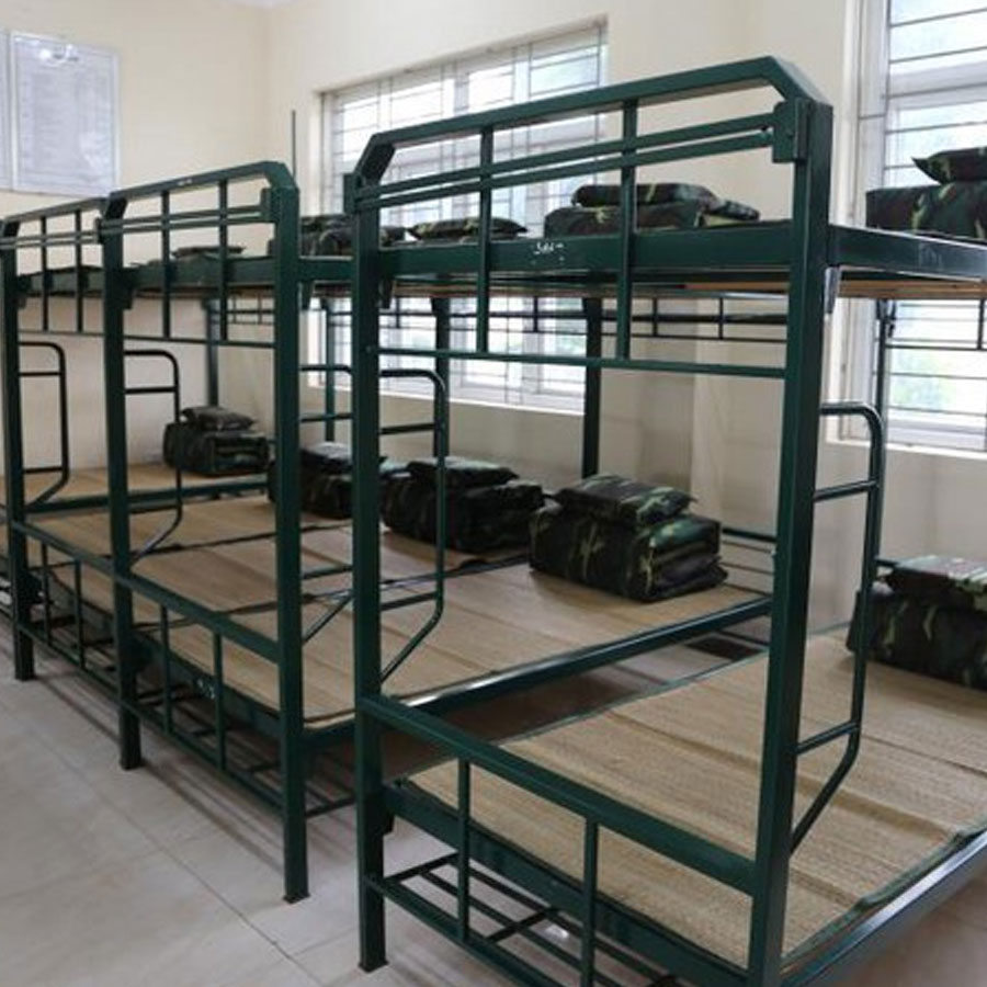 Mẫu giường sắt 2 tầng quân đội bền đẹp