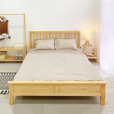 Giường nan gỗ tự nhiên cao cấp