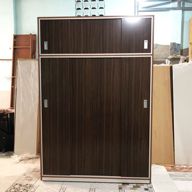 Tủ nhựa quần áo cửa lùa giả gỗ