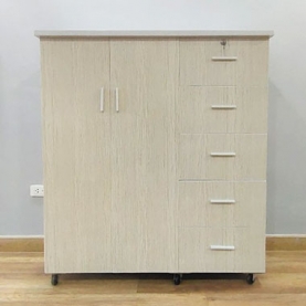 Tủ nhựa đựng quần áo 5 ngăn màu gỗ thông