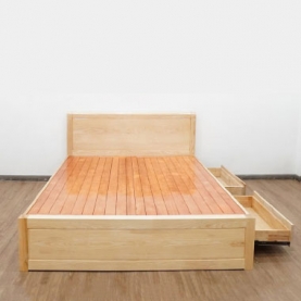 Giường ngủ gỗ sồi có ngăn kéo