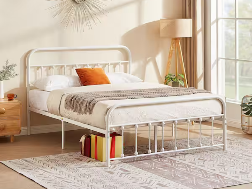 Mẫu giường sắt màu trắng đẹp và thanh lịch