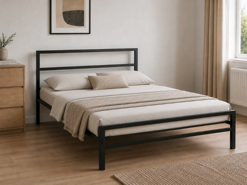 Mẫu giường sắt hộp vuông đẹp và bền chắc