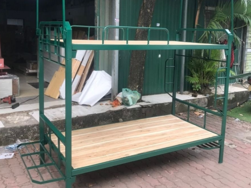 Mẫu giường sắt 2 tầng quân đội bền đẹp